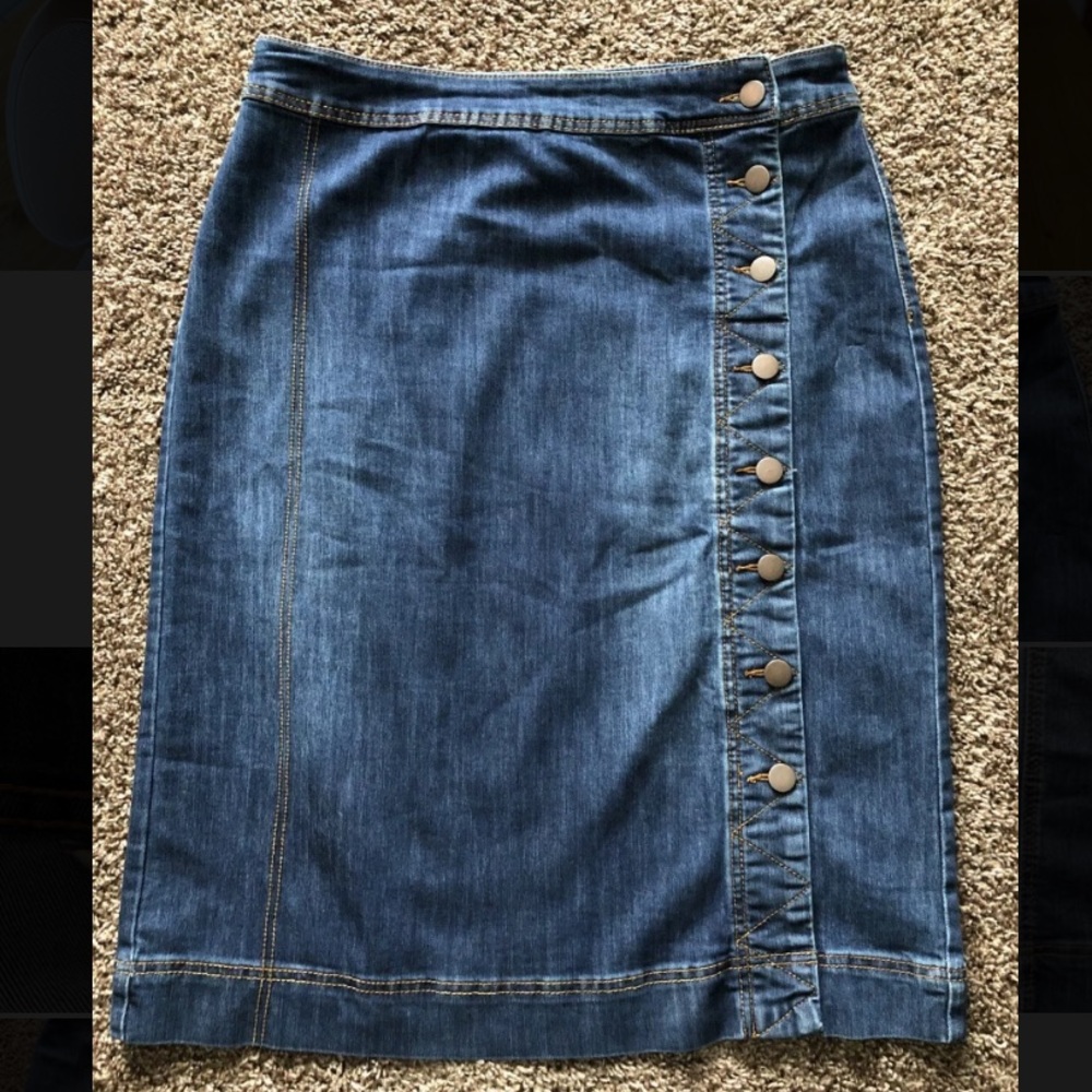 EUC C&B Snap Up Denim Pencil Skirt - 14
